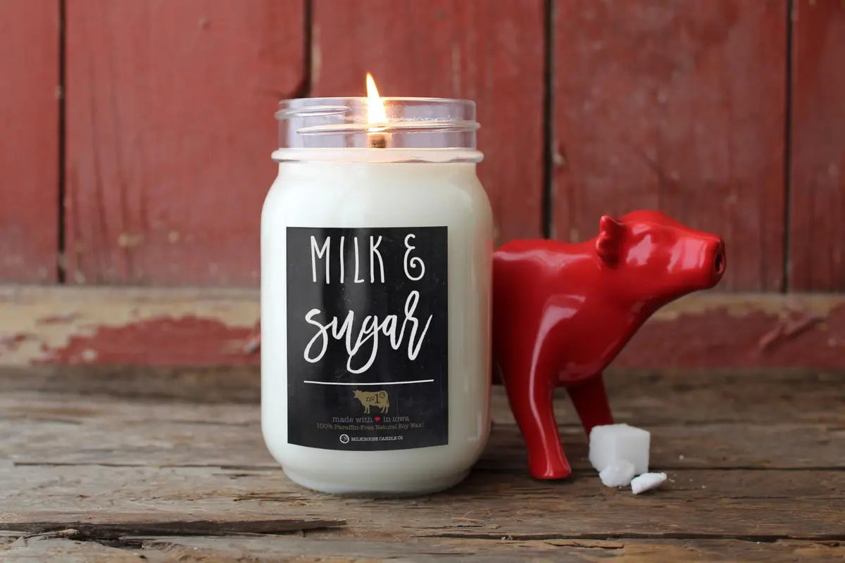 Milkhouse Candle Company Milk & Sugar Soy Scented Candle 340g (12 Oz) | Farmhouse Collection Jar Candle with 70+ Hour Burn Time - view 6