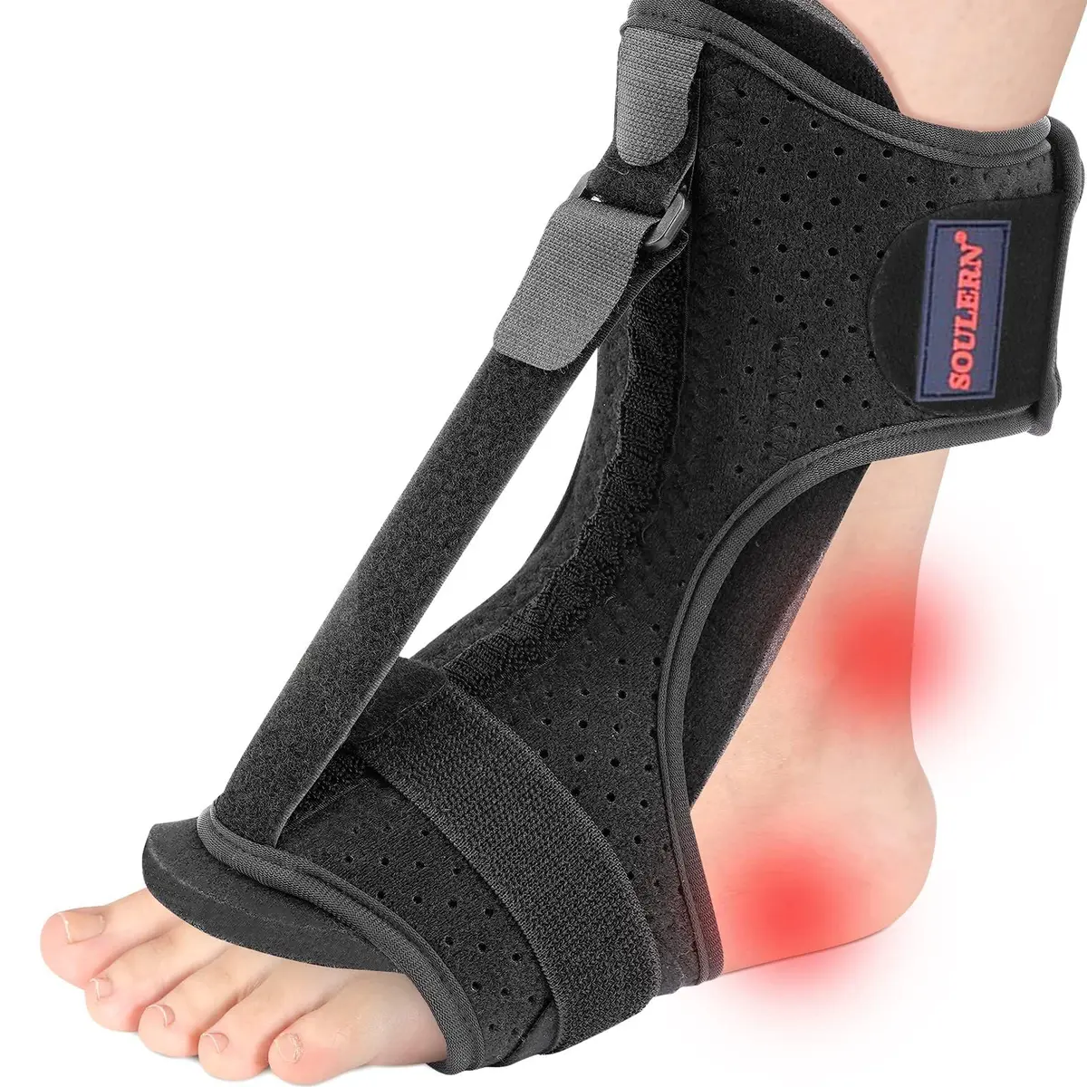 soulern Plantar Fasciitis Night Splint Drop Foot Orthotic Brace | Adjustable Dorsal Support for Heel & Ankle Pain Relief - main product image