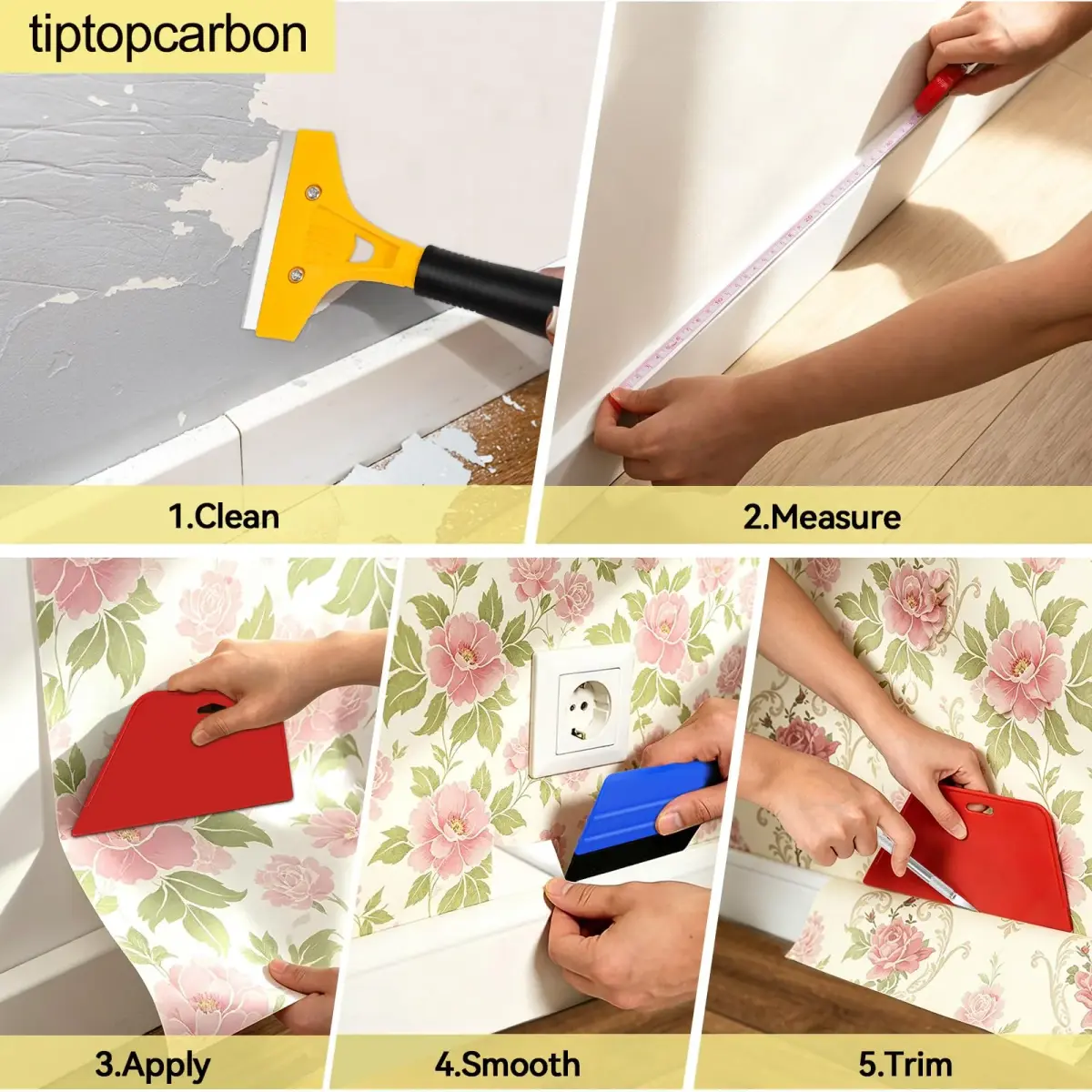 tiptopcarbon Wallpaper Smoothing Tool Kit with 8 Inch Scraper & Craft Knife | 10-Piece Set - view 8