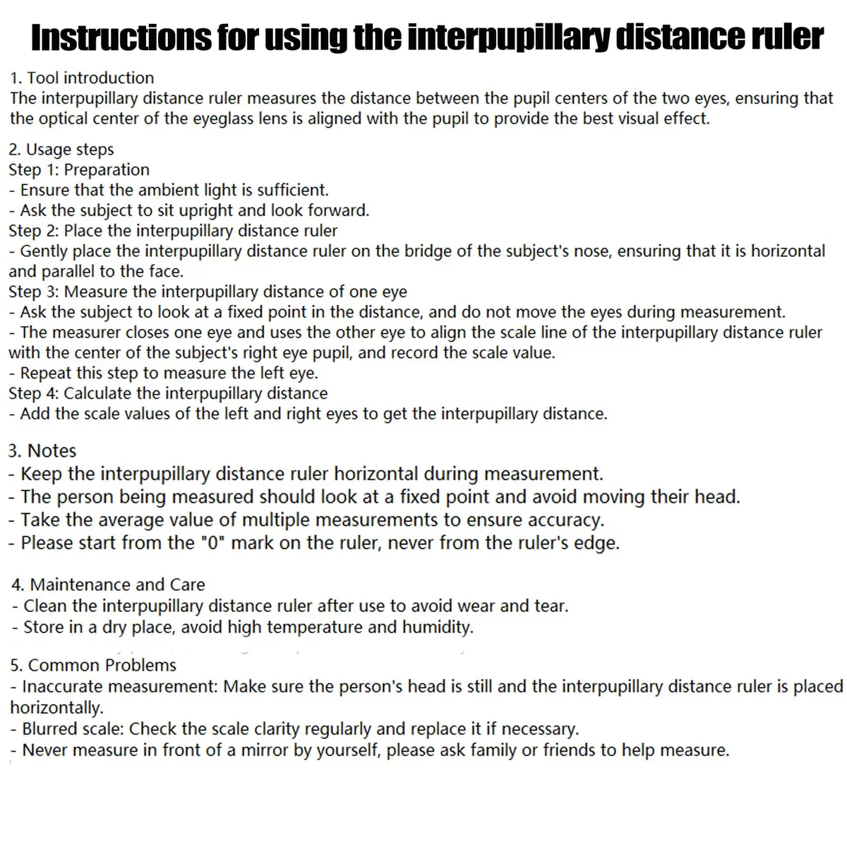 Uoeo Measure Optical Vernier PD Ruler 0-100mm | Eye Ophthalmic Tool for Pupillary Distance - view 5