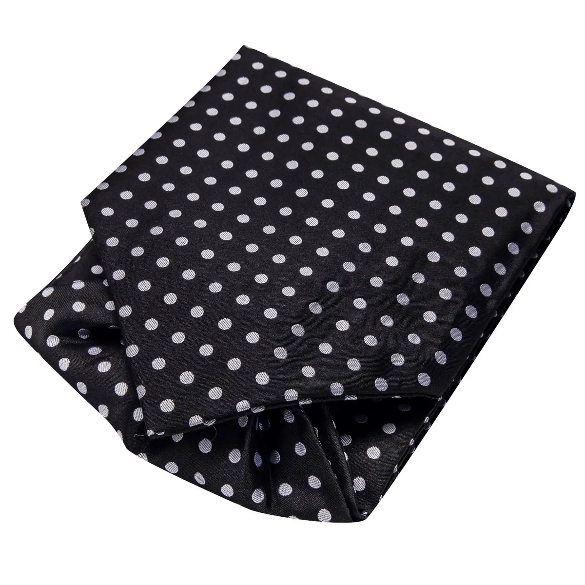 Dubulle Black Sliver Dots Ascot for Men Self Tie | Wedding & Formal Accessory - view 5