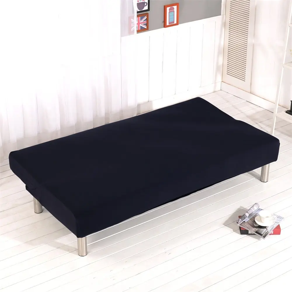 Homonic Solid Colour Armless Sofa Bed Cover Polyester Spandex 70-83in | Elastic Full Folding Couch Shield - view 5