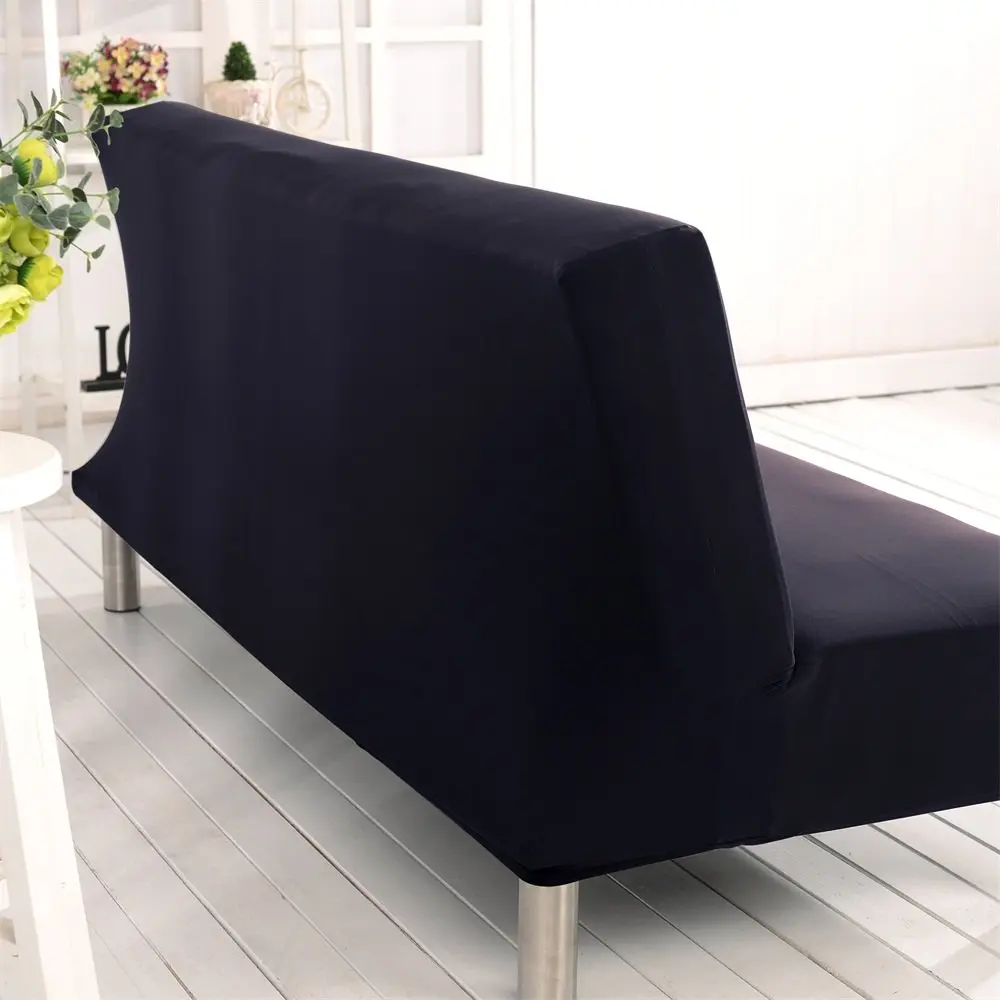 Homonic Solid Colour Armless Sofa Bed Cover Polyester Spandex 70-83in | Elastic Full Folding Couch Shield - view 4