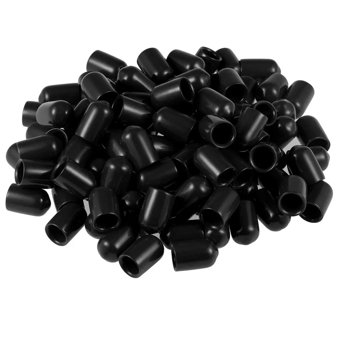uxcell 100pcs Black Vinyl Rubber End Caps 8.5mm ID | Protects Floors & Threads - main product image