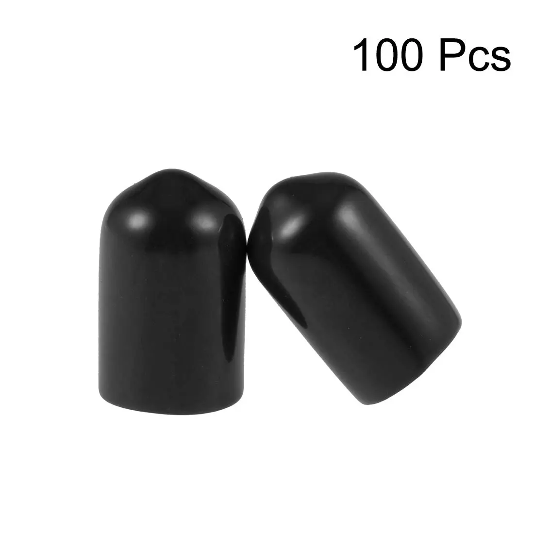 uxcell 100pcs Black Vinyl Rubber End Caps 8.5mm ID | Protects Floors & Threads - view 2