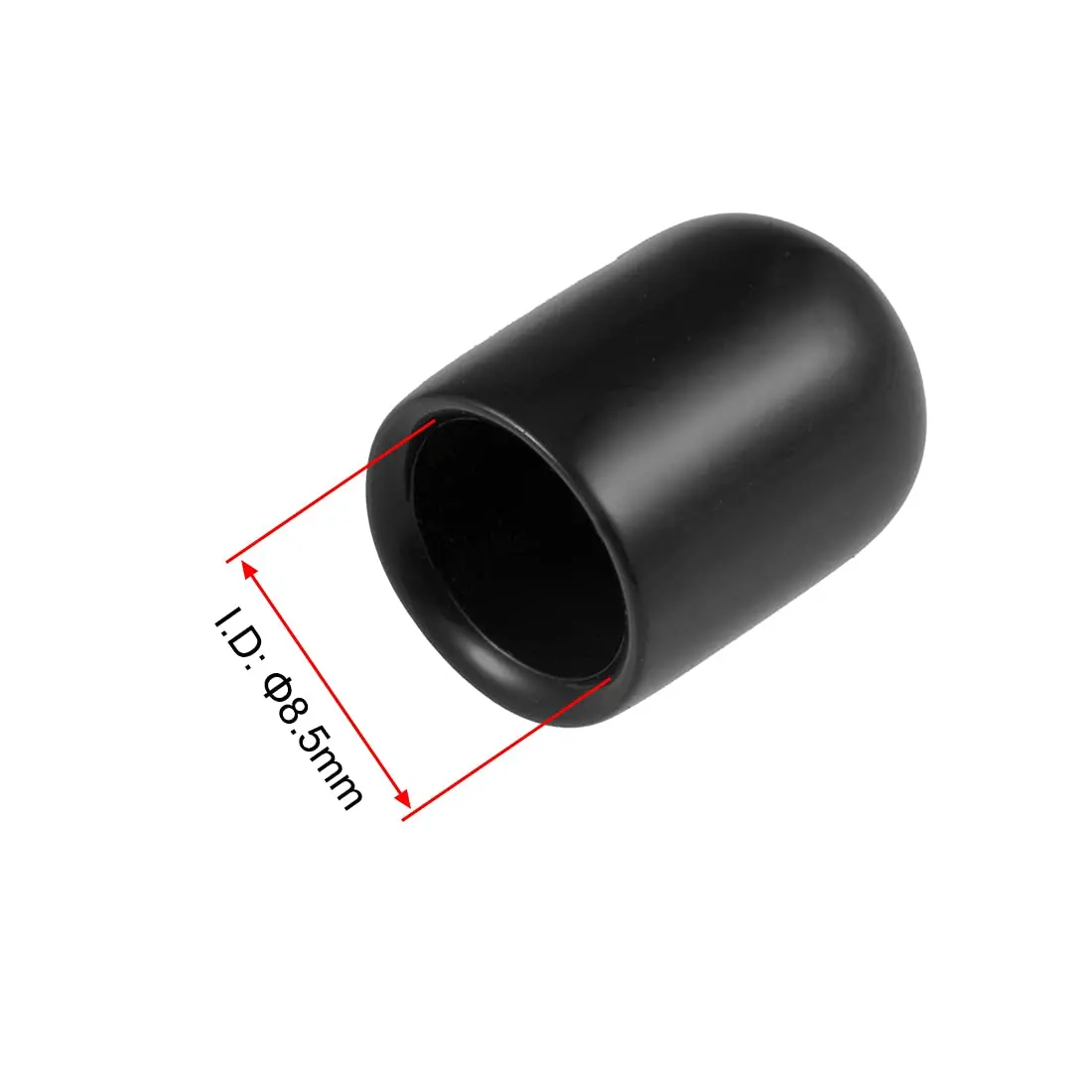 uxcell 100pcs Black Vinyl Rubber End Caps 8.5mm ID | Protects Floors & Threads - view 3