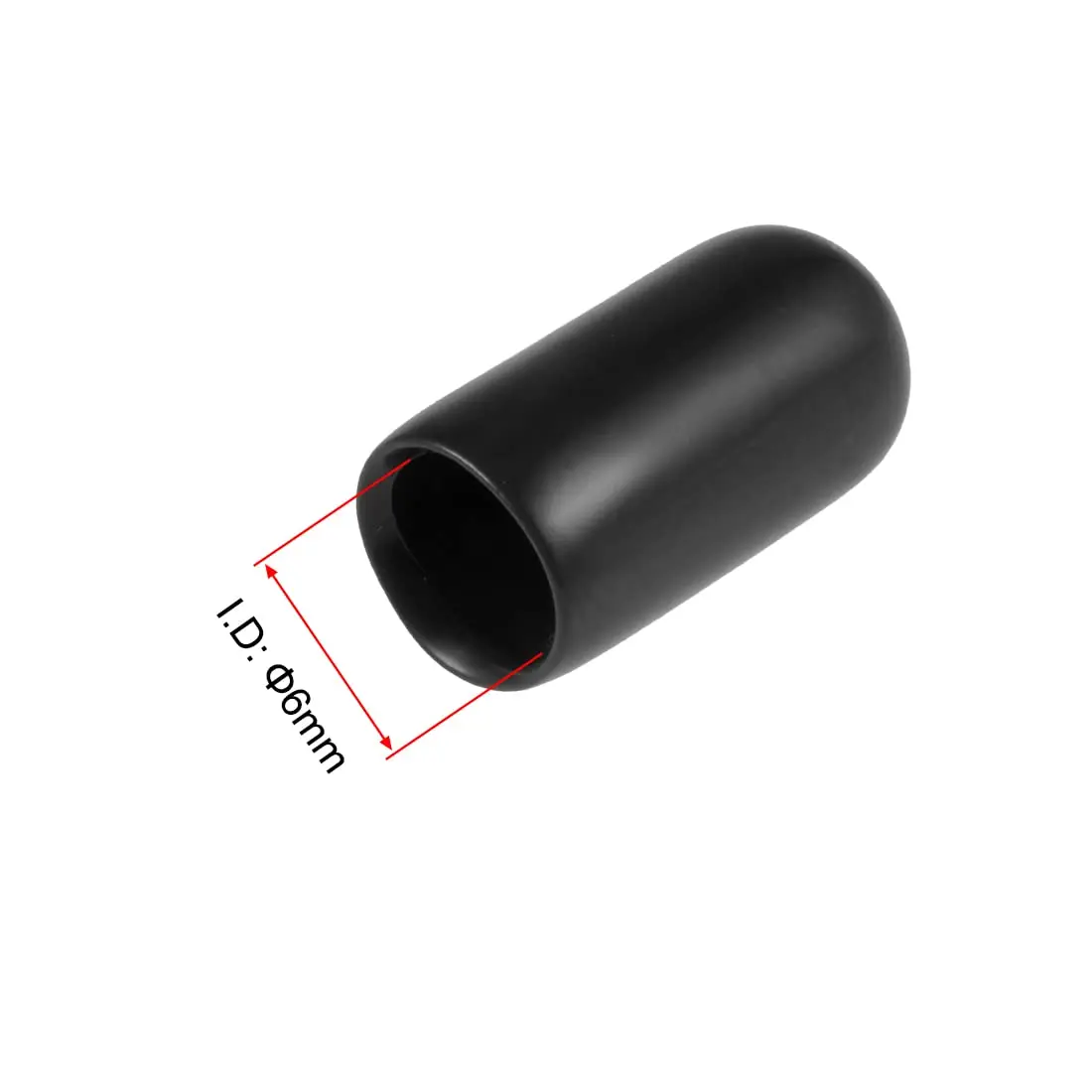 uxcell Black 100pcs Rubber End Caps 6mm (1/4-inch) ID Vinyl Round Tube Bolt Cap Cover Screw Thread Protectors | Protects Floors & Furniture - view 3
