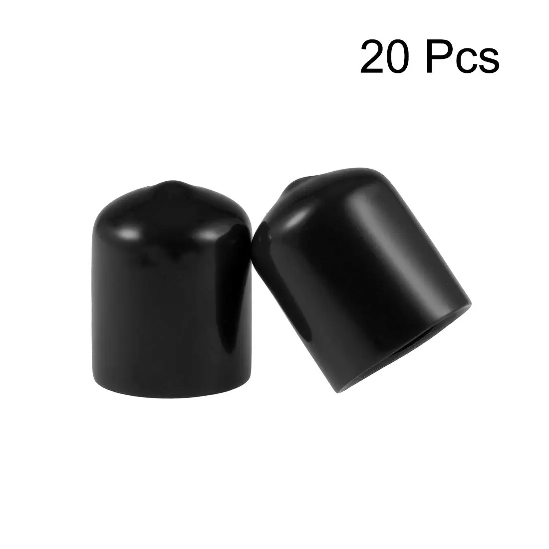 uxcell 20pcs Black Vinyl Rubber End Caps 18mm ID | Protect Furniture & Threads - view 2