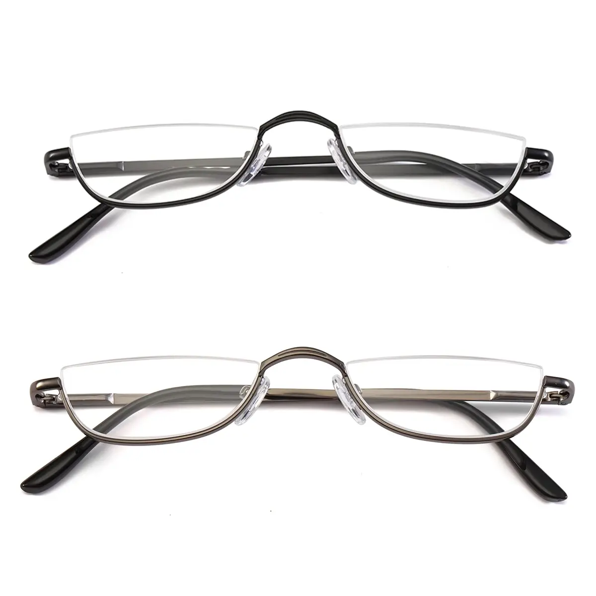 KoKoBin Half Reading Glasses 2 Pairs Metal Frame 2.50 Diopters | Clear Lens, Unisex Adult - view 2