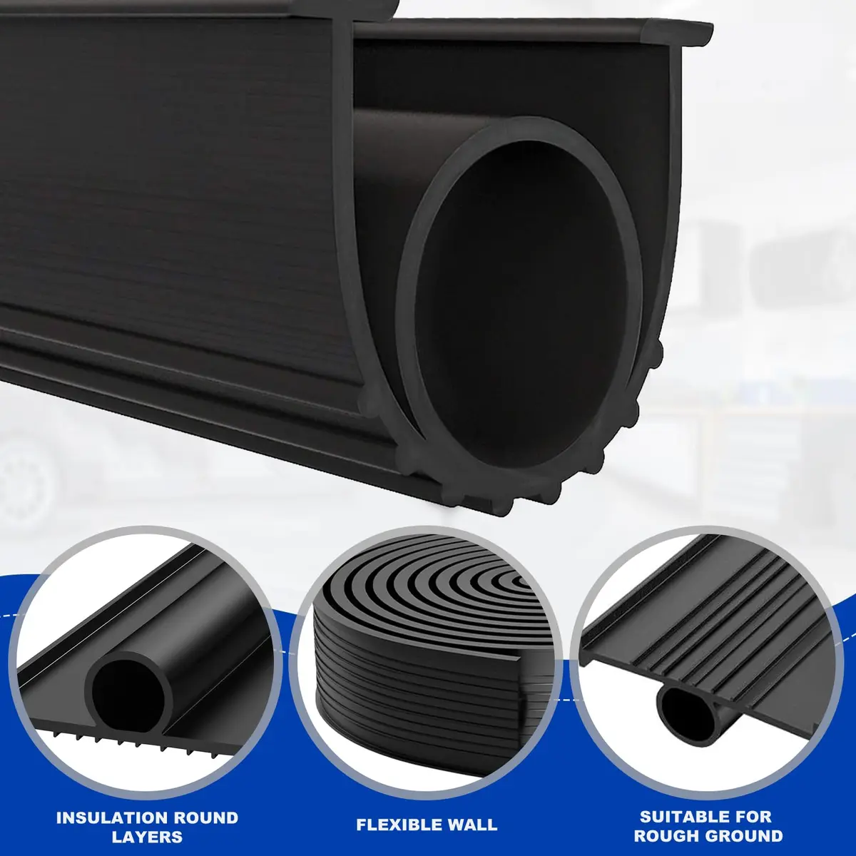 DGSL Garage Door Bottom Seal, 20 FT | Rubber Weather Stripping for Airtight & Watertight Fit - view 2