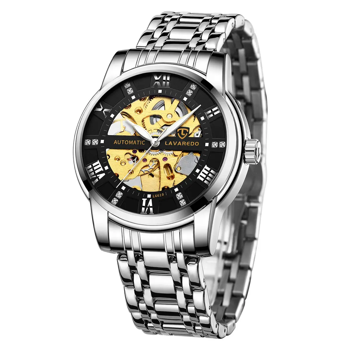 A ALPS Automatic Mechanical Watch for Men, 41mm Stainless Steel Skeleton Dial | 30M Waterproof - main product image