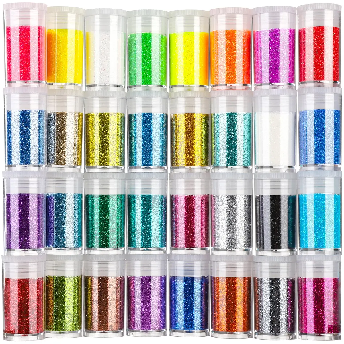 Teenitor Fine Glitter, 32 Jars, 8g Each | Assorted Colors for Arts, Makeup & Nails - main product image