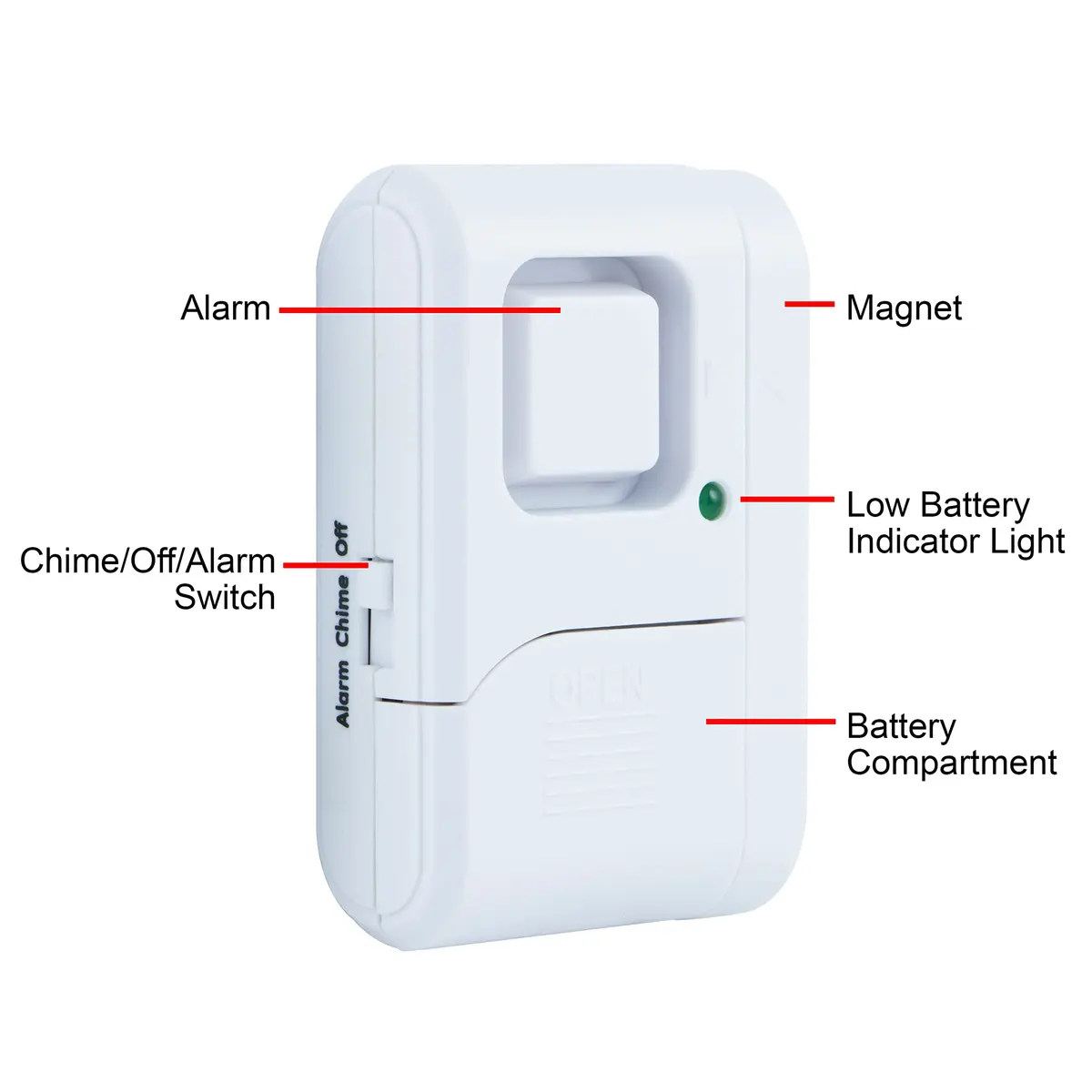 UltraPro Personal Security Window and Door Alarm, 12 Pack, Wireless Chime | 120DB Deterrent with Easy Setup - view 3