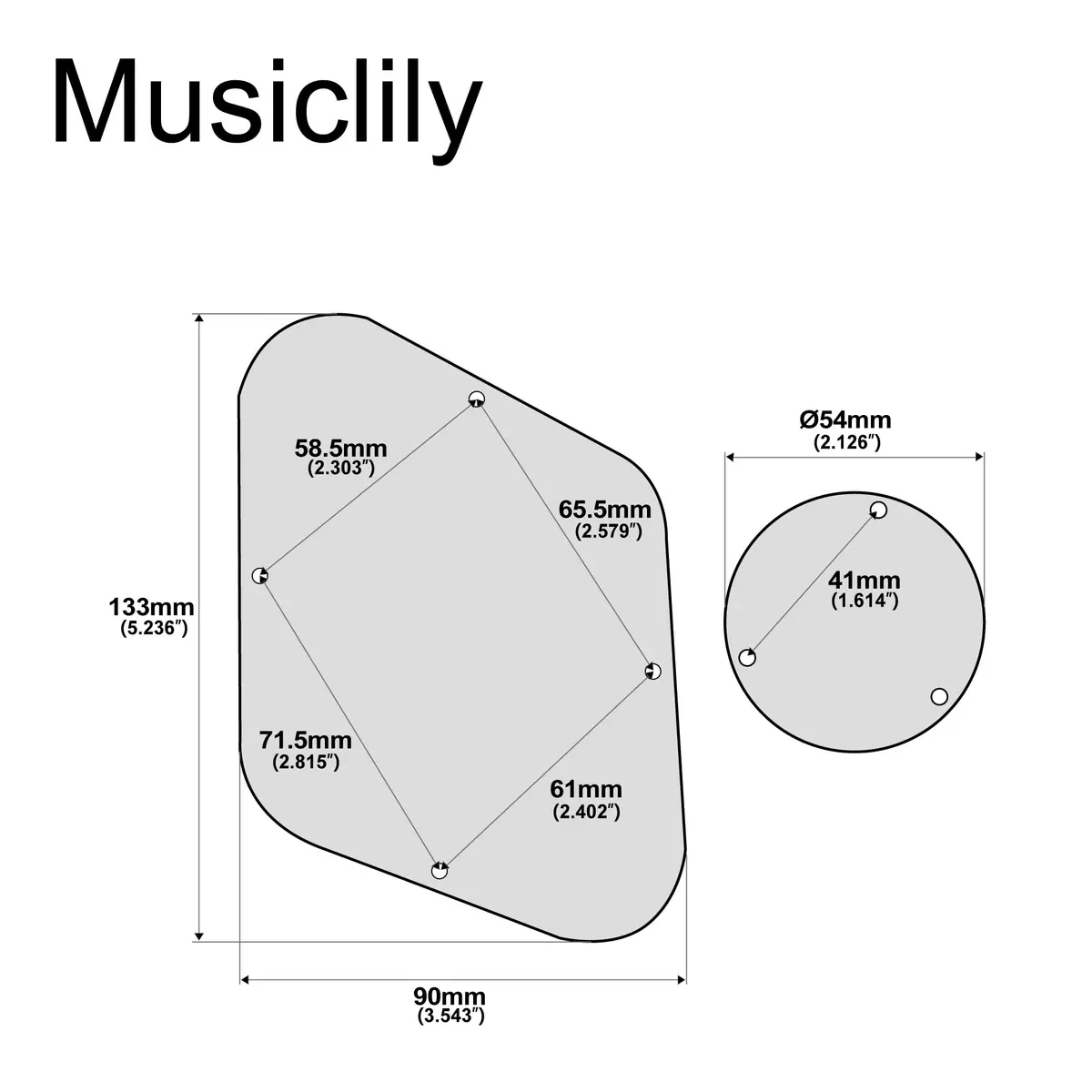 Musiclily Pro LP Control BackPlate and Switch Plate Cavity Cover 1Ply Cream | For China Made Epiphone LP Standard Guitar - view 2