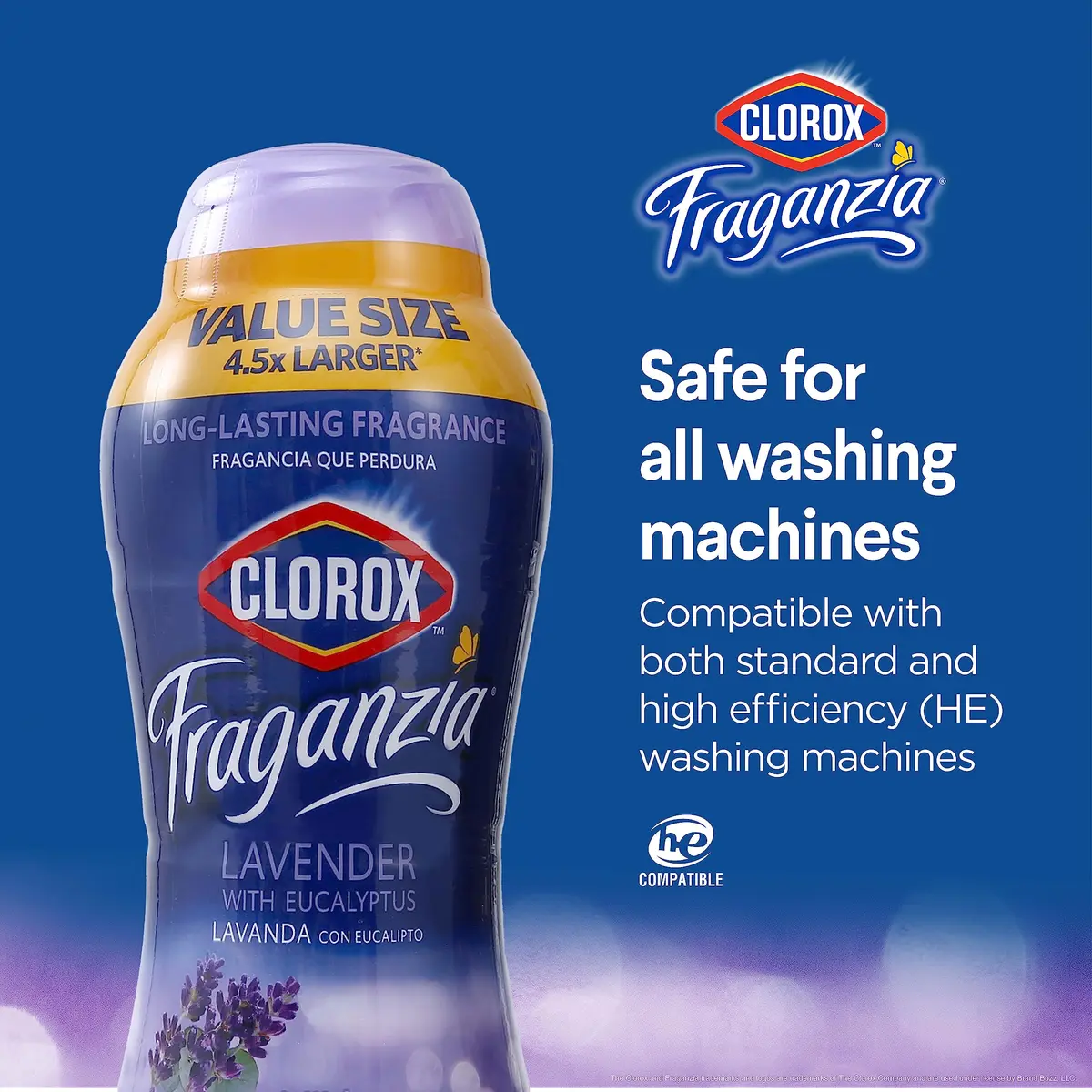Clorox Fraganzia Laundry Scent Booster Crystals Lavender Eucalyptus 70 Oz (1.98 kg) | Long-Lasting Freshness for All Fabrics - view 5