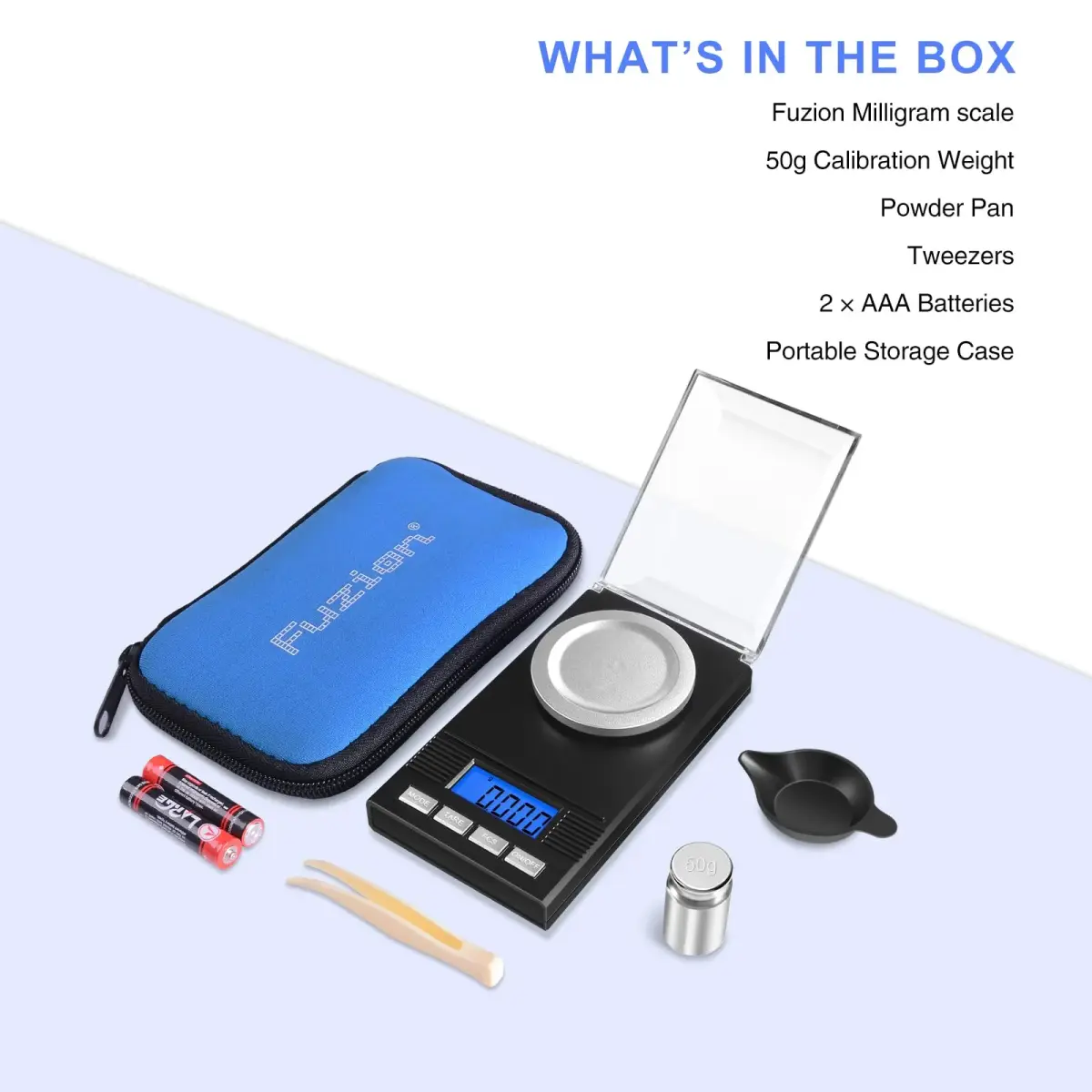 Fuzion Milligram Scale 50g/0.001g with 6-in-1 Kit | Precision Weighing for Powders & Small Items - view 7