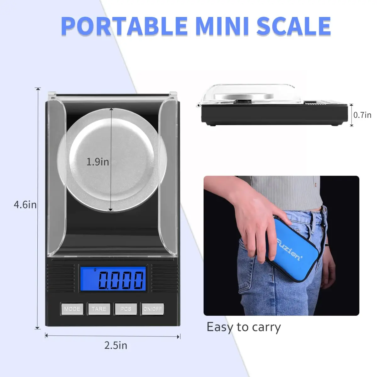 Fuzion Milligram Scale 50g/0.001g with 6-in-1 Kit | Precision Weighing for Powders & Small Items - view 3