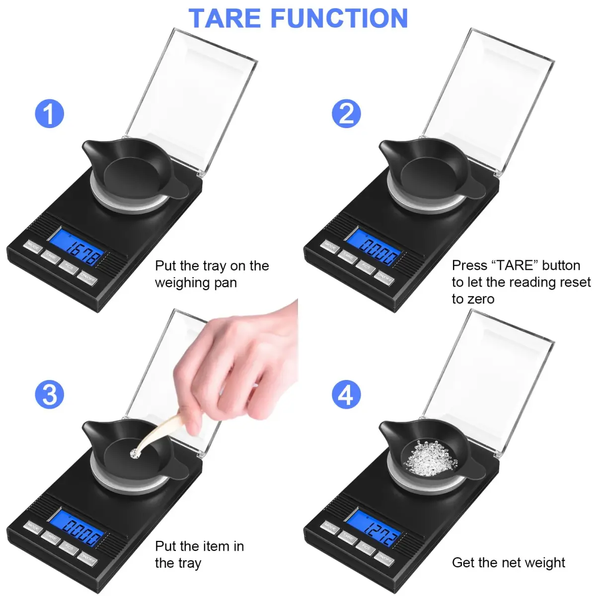Fuzion Milligram Scale 50g/0.001g with 6-in-1 Kit | Precision Weighing for Powders & Small Items - view 4