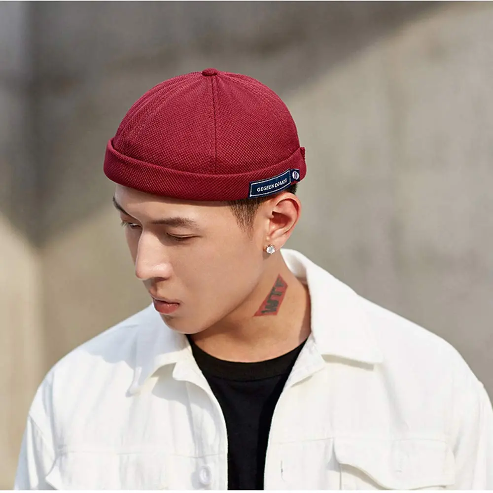 jerague Beanie Hat Adjustable Leather Buckle Vintage Style 21.6-23.6" | Breathable & Foldable - view 5