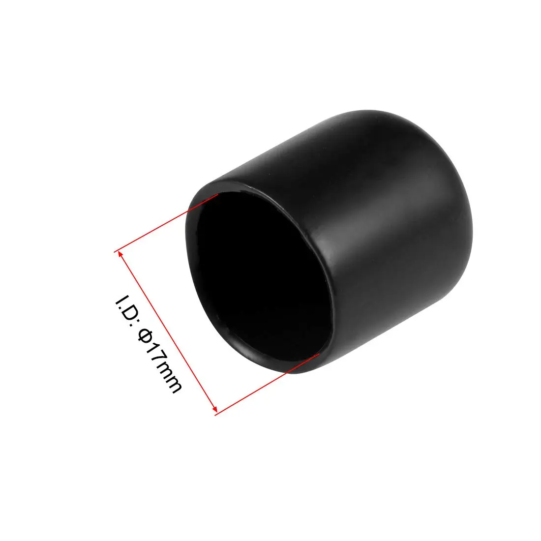 uxcell 20pcs Black Vinyl Round Tube Bolt Cap Cover Thread Protectors 17mm ID | Protects Floors & Threads - view 3