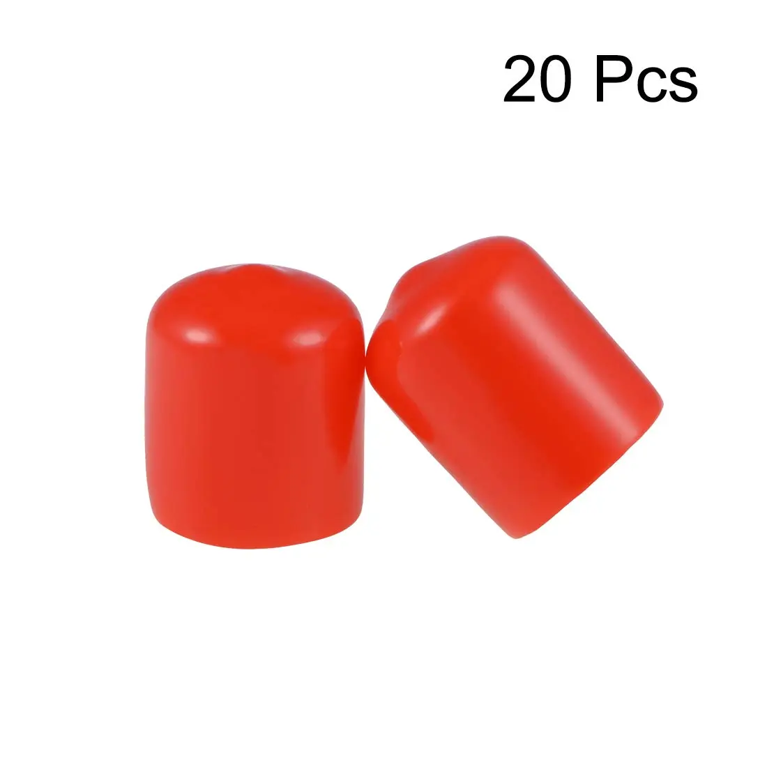 uxcell Red 20pcs Vinyl Rubber End Caps 15mm ID | Protects Floors & Threads - view 2