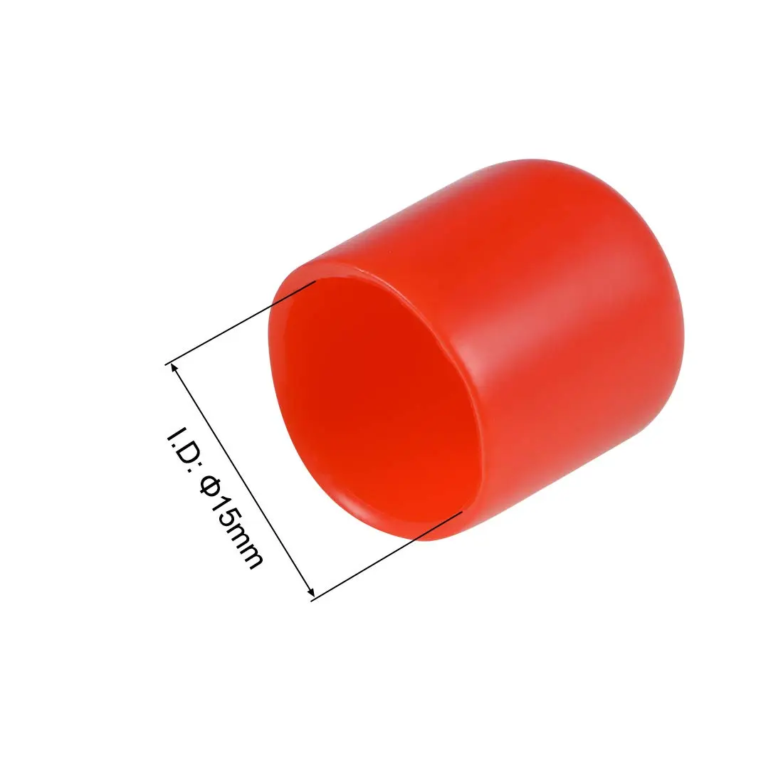 uxcell Red 20pcs Vinyl Rubber End Caps 15mm ID | Protects Floors & Threads - view 3