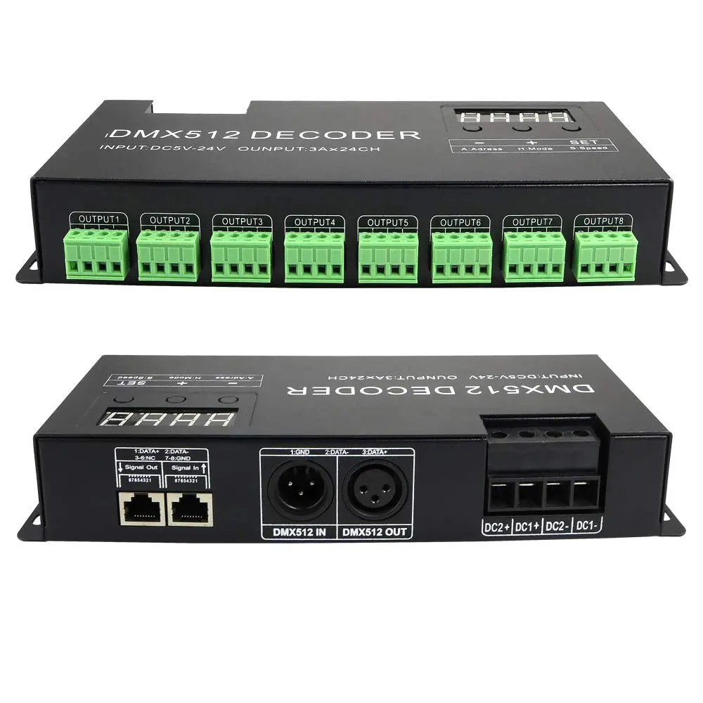 AMKI LED DMX 24CH Digital Display Decoder Dimming Driver DC5-24V 3A/CH | Stage Lighting Control - view 6