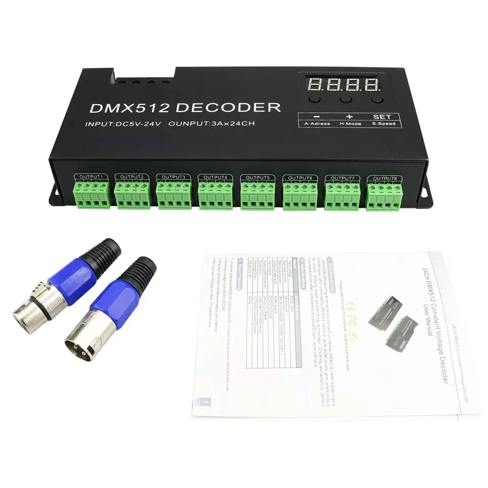 AMKI LED DMX 24CH Digital Display Decoder Dimming Driver DC5-24V 3A/CH | Stage Lighting Control - view 2
