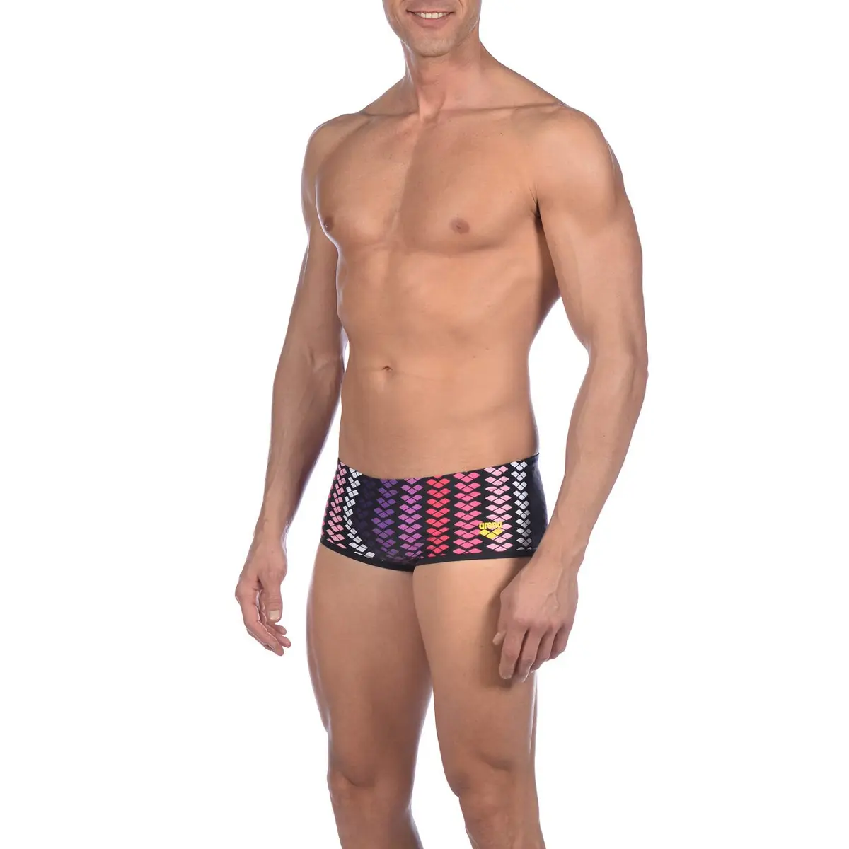 ARENA The One Logo Stripe Low Waist Maxlife Swim Short Swimsuit | Chlorine-Resistant, 36 - view 3