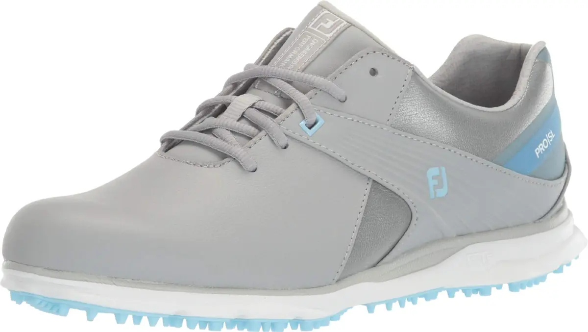 FootJoy Women's Pro/SL Golf Shoes Athletic Shoe, Grey/ Light Blue, 5.5 M US | Waterproof, Stable & Comfortable - main product image