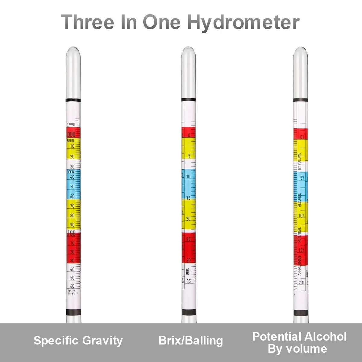 Circrane Hydrometer & Glass Test Jar Set, Triple Scale Alcohol Hydrometer for Brew Beer, Wine, Mead & Kombucha, ABV, Brix, Gravity | Home Brewing Supplies - view 5