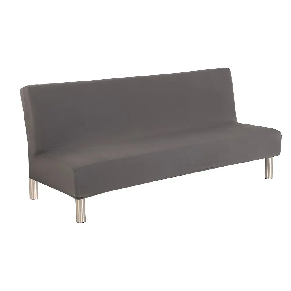 Homonic Grey Sofa Bed Cover Polyester Spandex 3 Seater | Elastic Non-Armrest Slipcover (80" x 50" in) - main product image