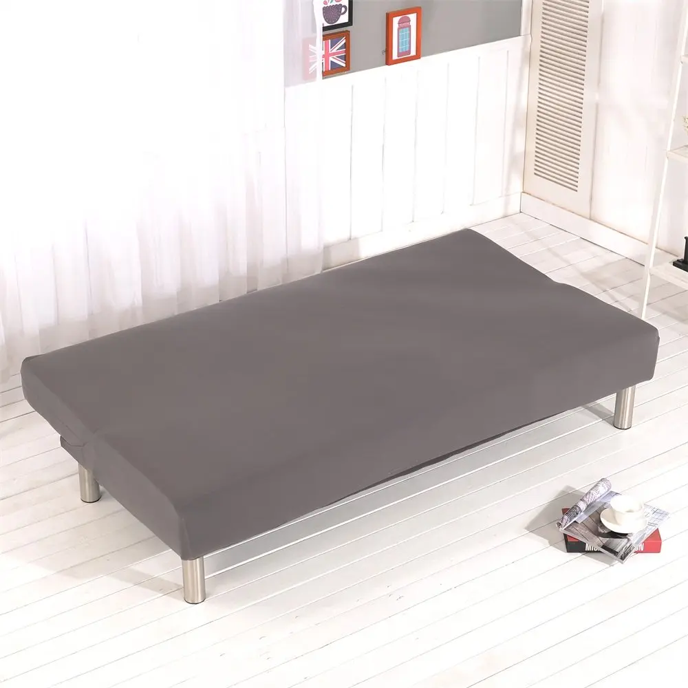 Homonic Grey Sofa Bed Cover Polyester Spandex 3 Seater | Elastic Non-Armrest Slipcover (80" x 50" in) - view 3