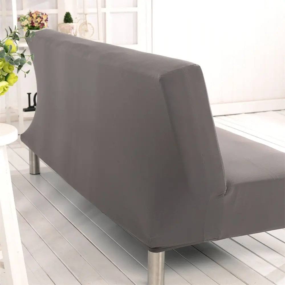 Homonic Grey Sofa Bed Cover Polyester Spandex 3 Seater | Elastic Non-Armrest Slipcover (80" x 50" in) - view 4