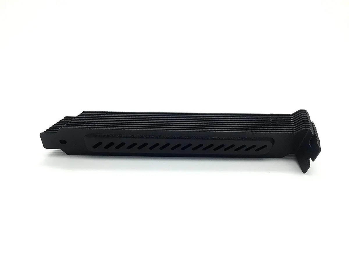 upHere Hard Steel Dust Filter Blanking Plate PCI Slot Cover 10 Pcs Black | Easy Install for Full Profile Cases - view 2