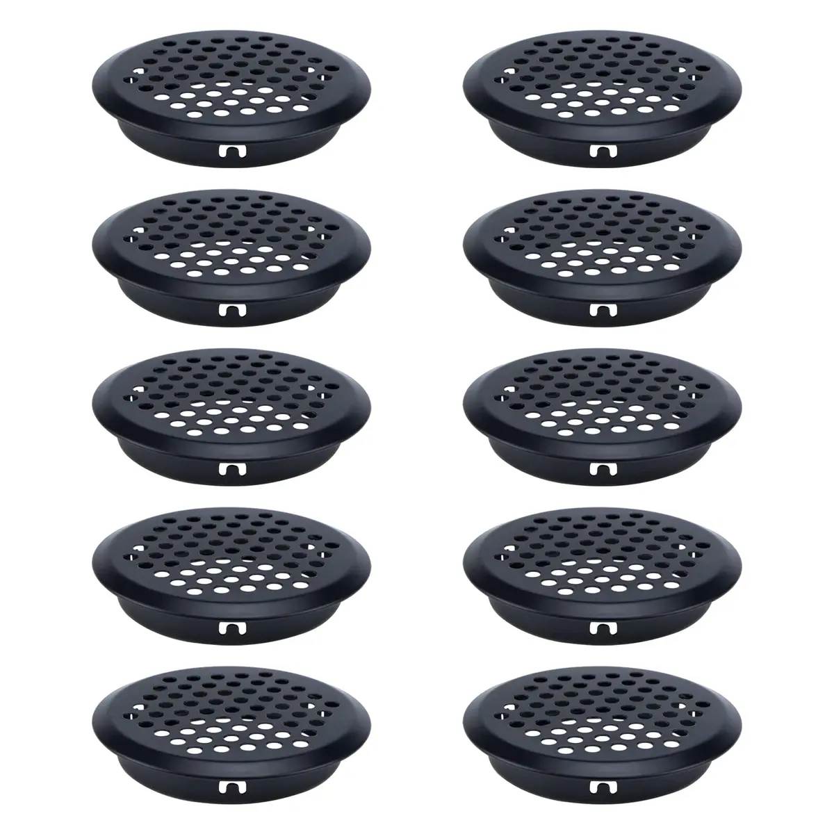 MY MIRONEY Black Stainless Steel Circular Soffit Vents 53mm (2.1") Bottom Diameter | 10-Pack for Ventilation - main product image