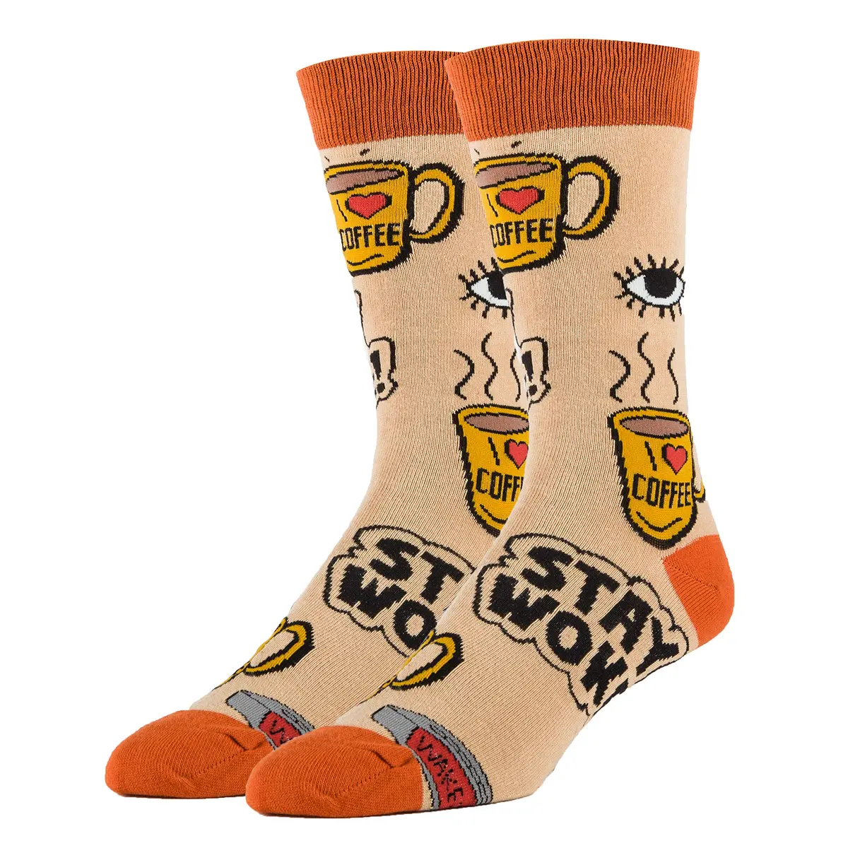 ooohyeah Men's Funny Novelty Cotton Crew Socks | Silly Saying Socks for Men, Wake Me Up (8-13 US Shoe) - main product image