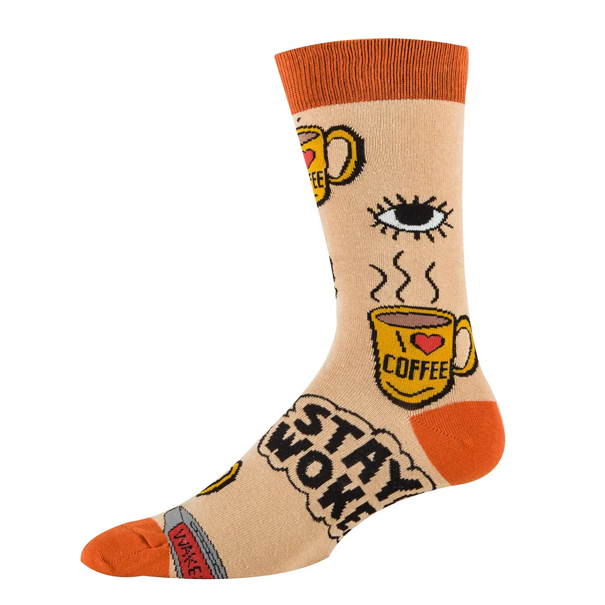 ooohyeah Men's Funny Novelty Cotton Crew Socks | Silly Saying Socks for Men, Wake Me Up (8-13 US Shoe) - view 3