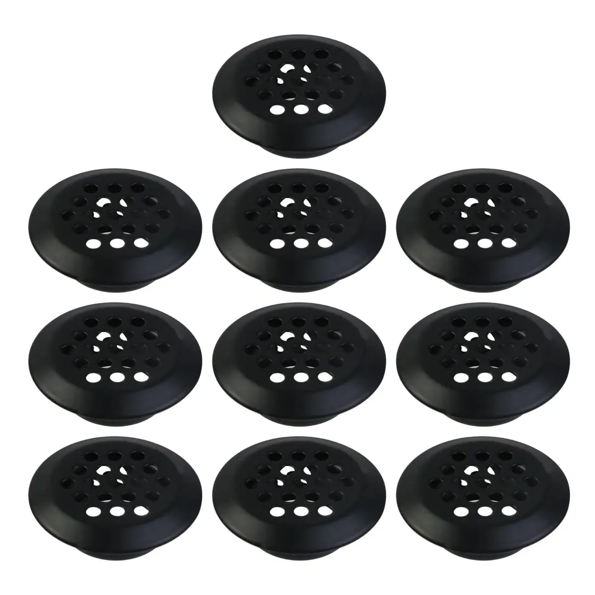 MY MIRONEY 10PCS Black Circular Soffit Vent, 0.8" | Stainless Steel Vent for Cabinets & Office Use - main product image
