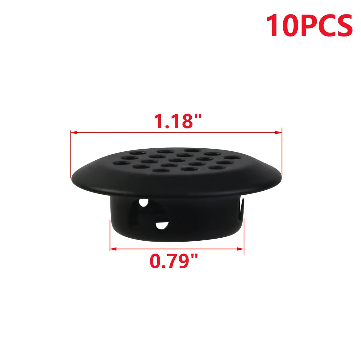 MY MIRONEY 10PCS Black Circular Soffit Vent, 0.8" | Stainless Steel Vent for Cabinets & Office Use - view 2