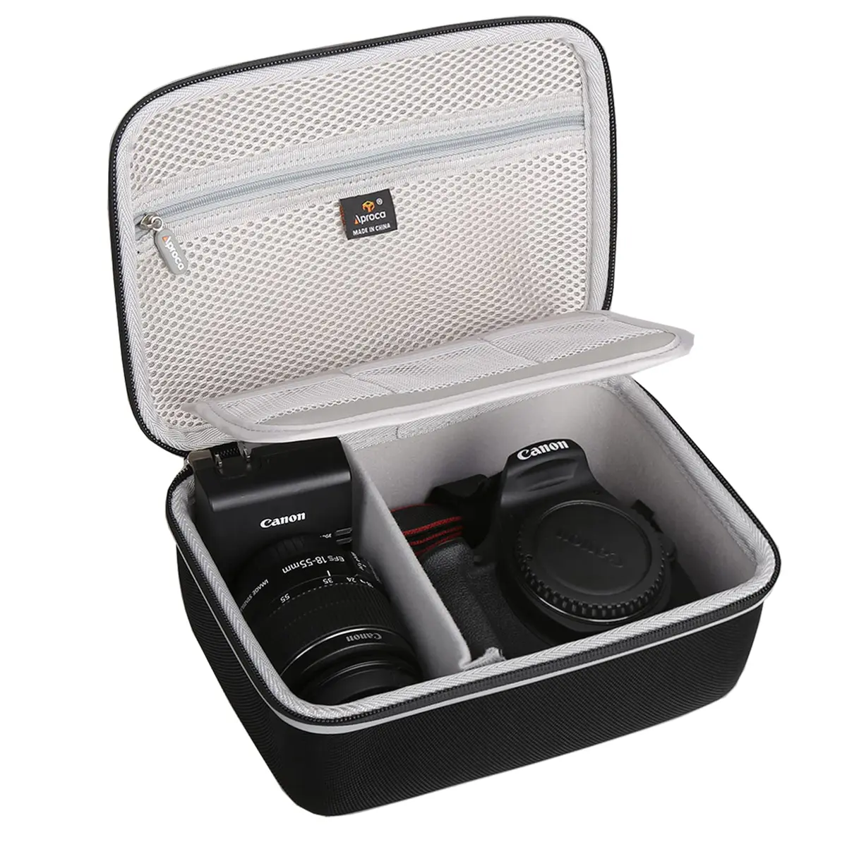 Aproca Black Camera Case for Canon EOS Rebel T7 DSLR | 18.1cm x 12.7cm x 23.7cm (7.1in x 5in x 9.3in) - main product image