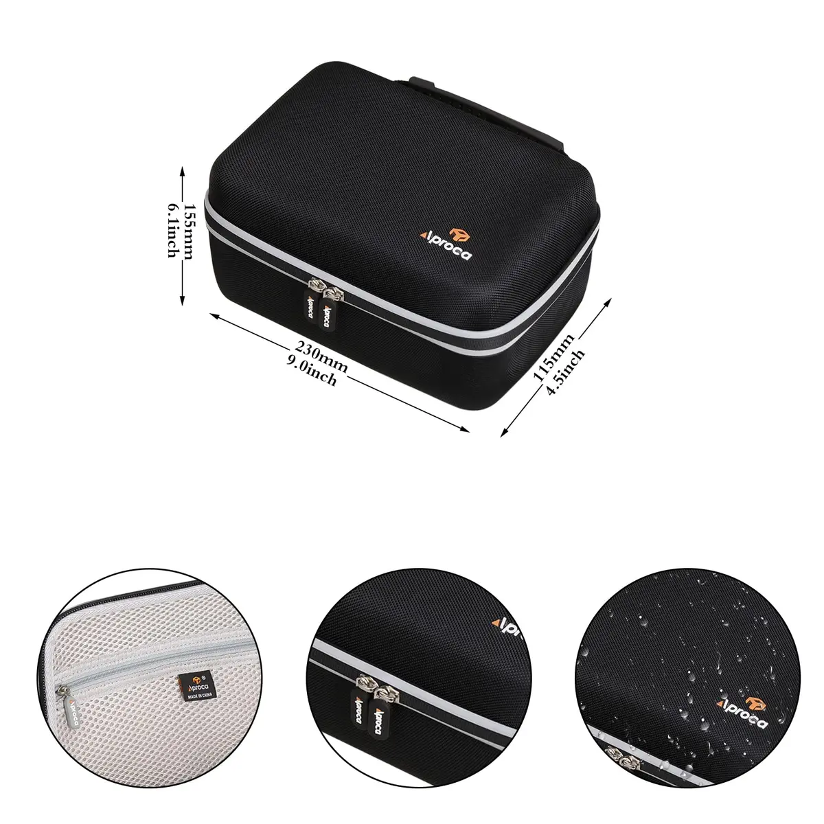 Aproca Black Camera Case for Canon EOS Rebel T7 DSLR | 18.1cm x 12.7cm x 23.7cm (7.1in x 5in x 9.3in) - view 7