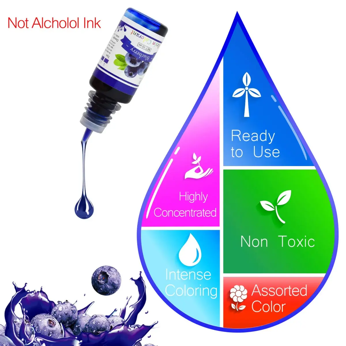 DecorRom Liquid Epoxy Resin Pigment 10ml (0.35 Fl Oz) Each | 18 Assorted Colors for Art & Jewelry - view 6
