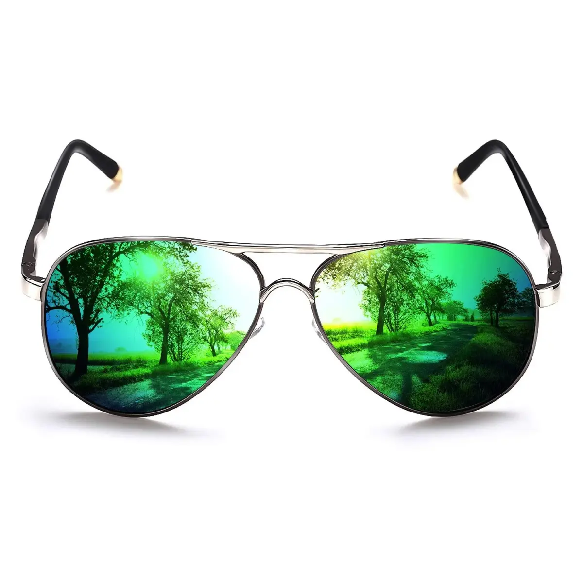 ROCKNIGHT Polarized Aviator Sunglasses Men Women UV400 Metal Frame Driving | Lightweight Metal Frame with Adjustable Nose Pads - main product image