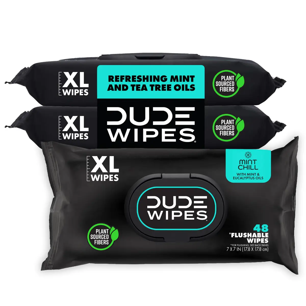 DUDE Wipes Mint Chill Adult Flushable Wet Wipes 144 Count | Refreshing, Plant-Based, Hypoallergenic - main product image