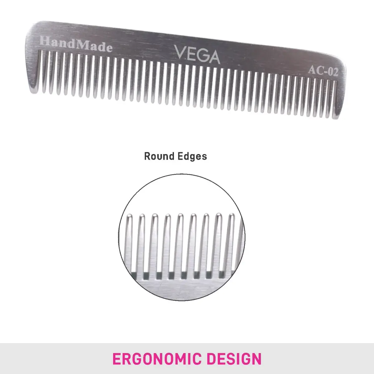 VEGA Pocket Comb | Strong, Light, Durable Metal Aluminum Hair Comb - view 6