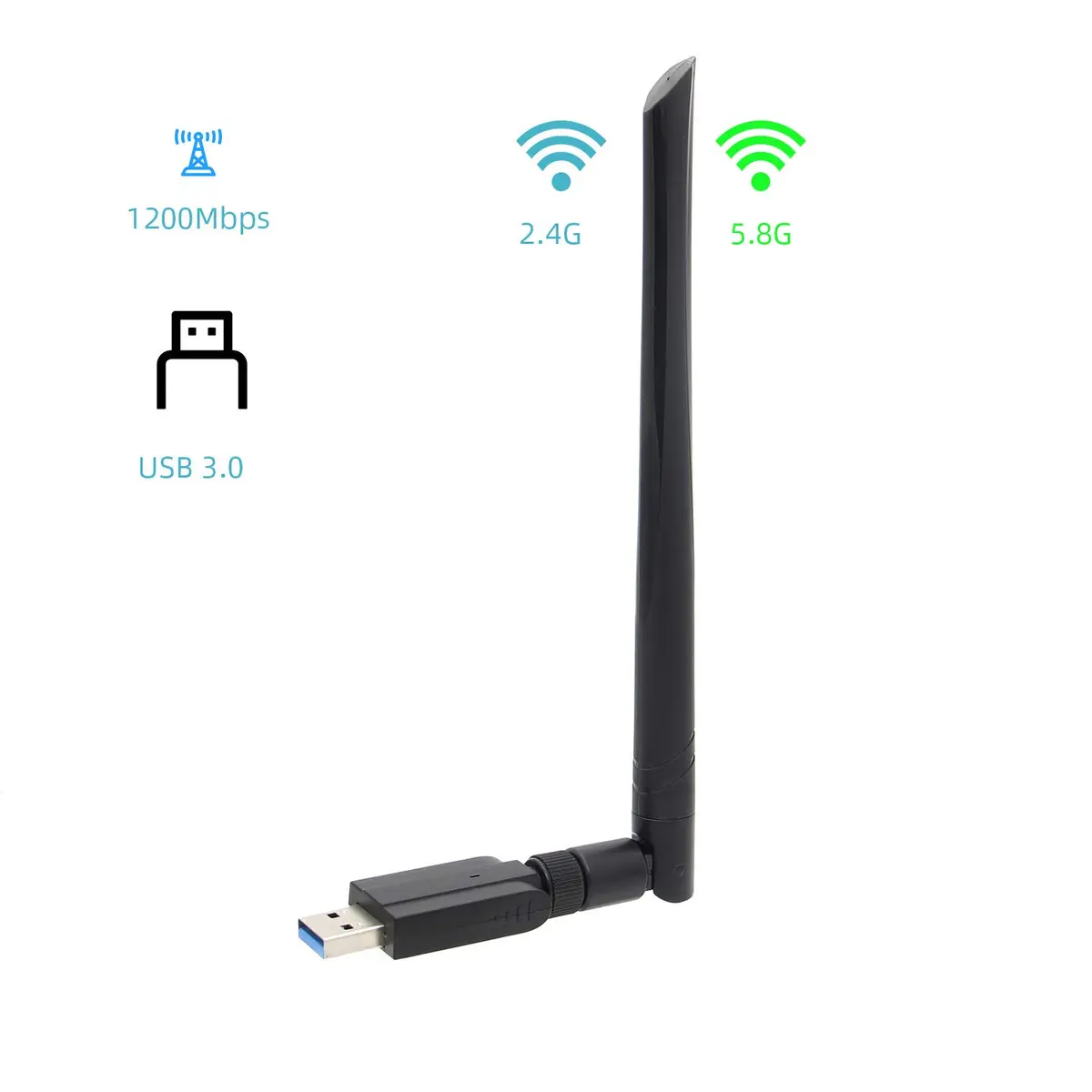 Geekworm Jetson Nano WiFi Adapter USB 3.0 Dual Band 1200Mbps Wireless Card | Realtek RTL8812BU Chipset - view 2