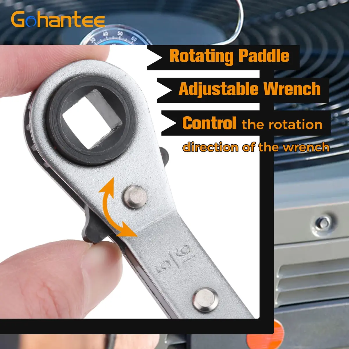 gohantee Refrigeration Ratchet Wrench 4 Sizes | Steel, 5.5 inch, Easy Reversal - view 5