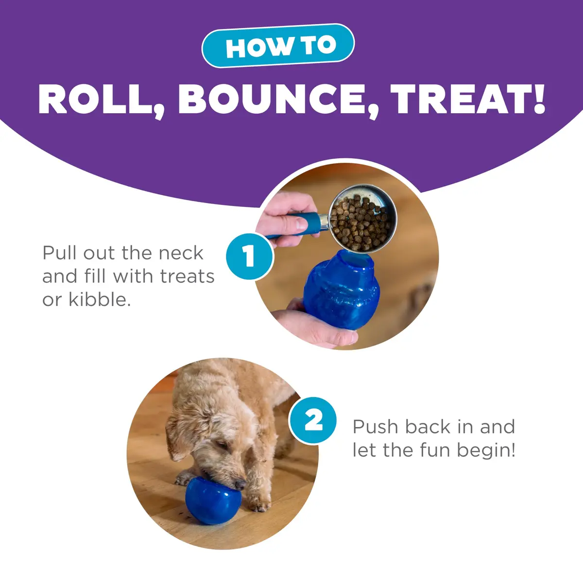 Outward Hound Lil' Snoop Interactive Treat Dispensing Dog Toy, Blue, 4" | Puzzle & Slow Feeder for Small & Medium Dogs - view 4