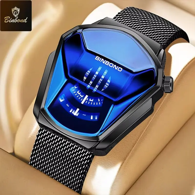 Gosasa Men's Casual Waterproof Stainless Steel Quartz Wristwatch 43.5mm | Geometric Shape Case - view 9